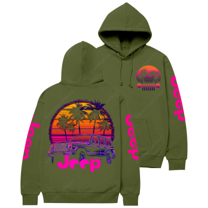 Palm Trees Beach Jp Casual Hoodie