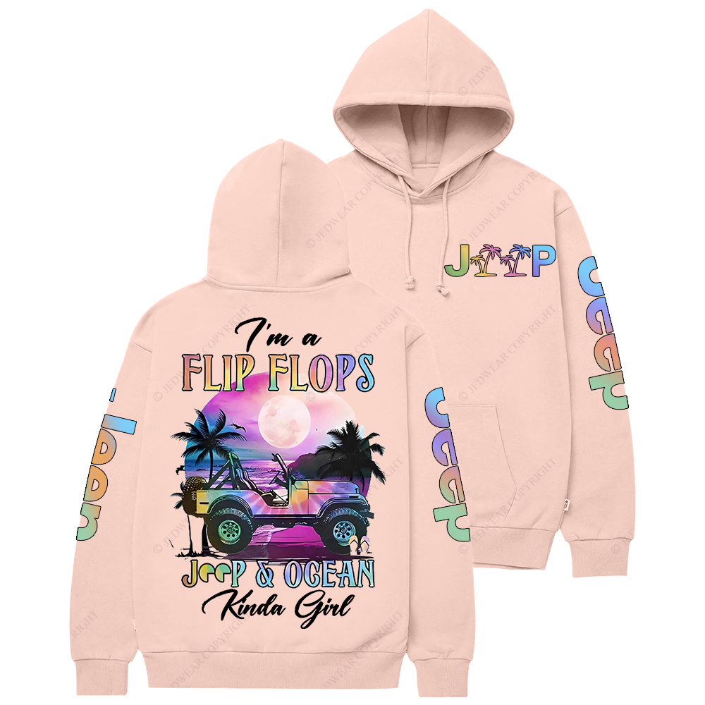 I'm A Flip Flops Car Ocean Kinga Girl Jp Casual Hoodie