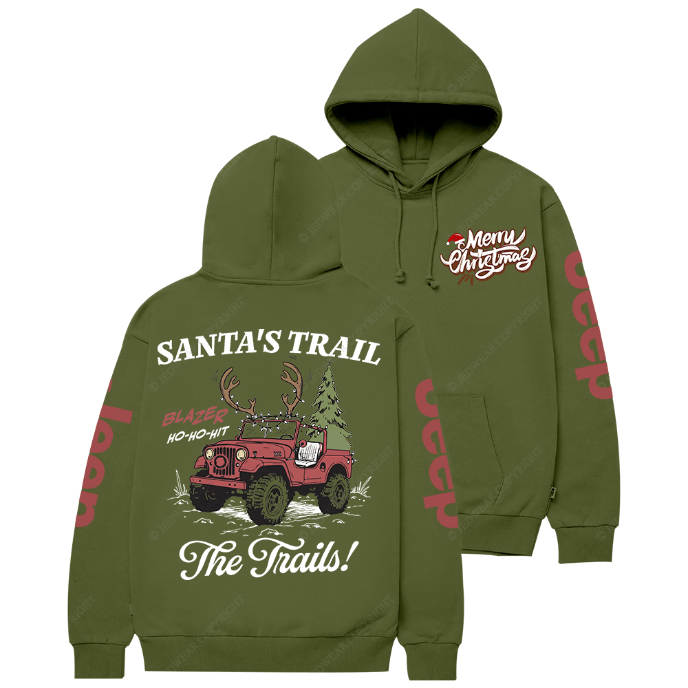 Funny Off Road Christmas Santa's Trail Jp Casual Hoodie