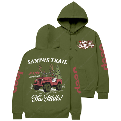 Funny Off Road Christmas Santa's Trail Jp Casual Hoodie