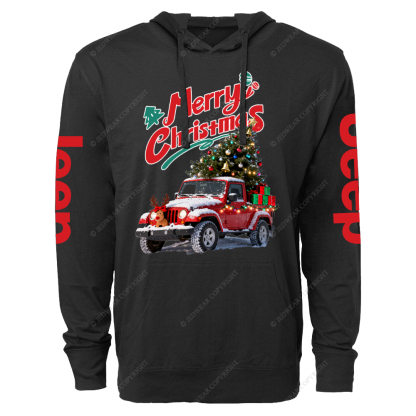 Merry Christmas Elk Gladiator Jp Oversized Lightweight Hoodie   