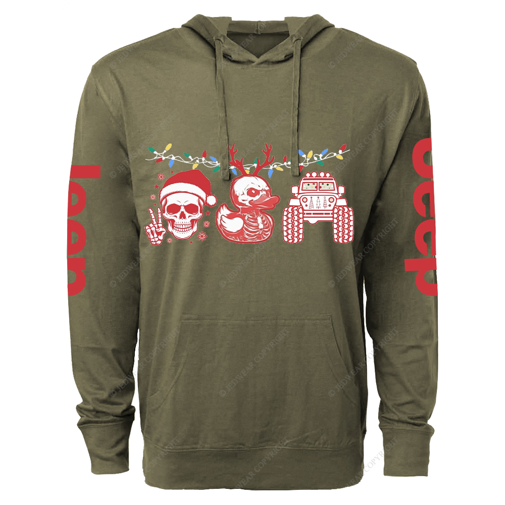 Christmas Skull Reindeer Duck Duck Go Jp Oversized Lightweight Hoodie   