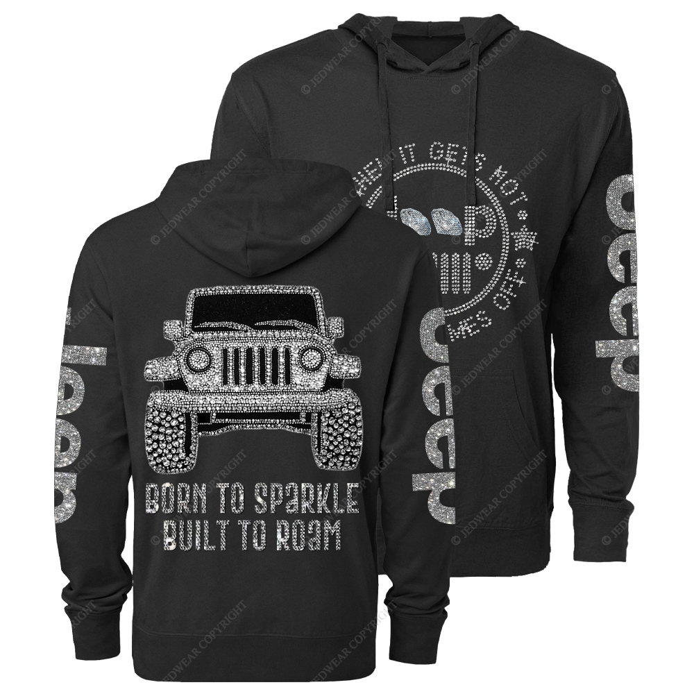 Bling Car Born To Sparkle Built To Roam Jp Oversized Lightweight Hoodie   