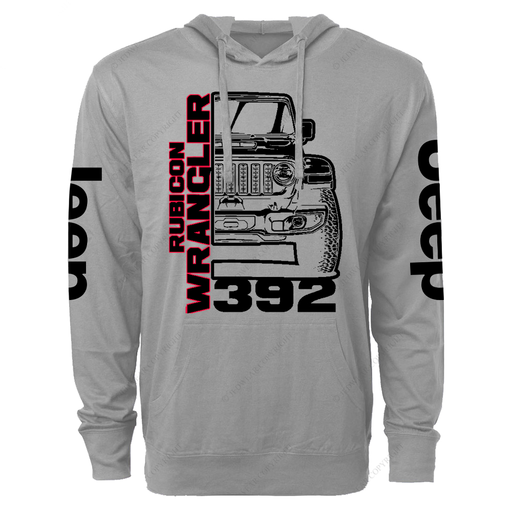 Rubicon Wrangler 392 V8 Trail King Off-Road Muscle Icon Jp Oversized Lightweight Hoodie   
