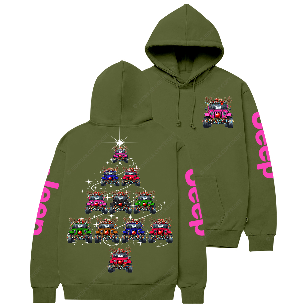 Colorful Lights Merry Christmas Tree Jp Casual Hoodie