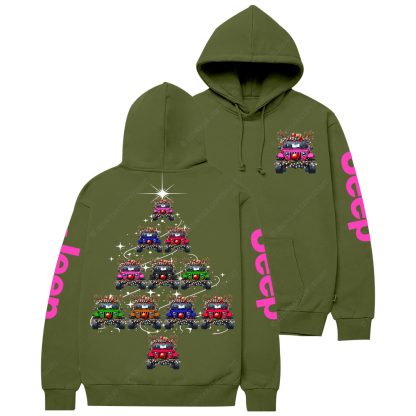 Colorful Lights Merry Christmas Tree Jp Casual Hoodie