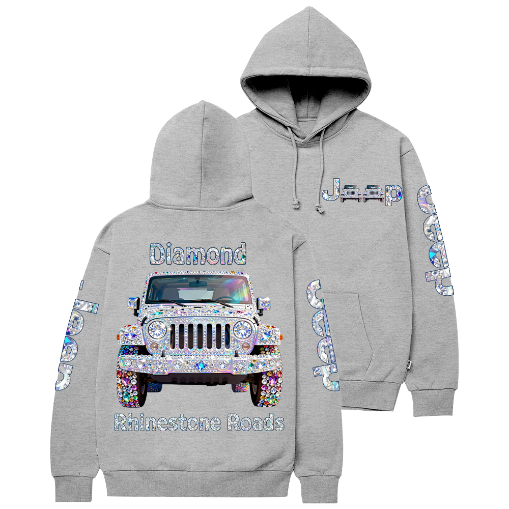 Bling Rhinestone Roads Diamond Jp Casual Hoodie