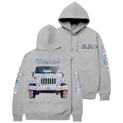Bling Rhinestone Roads Diamond Jp Casual Hoodie