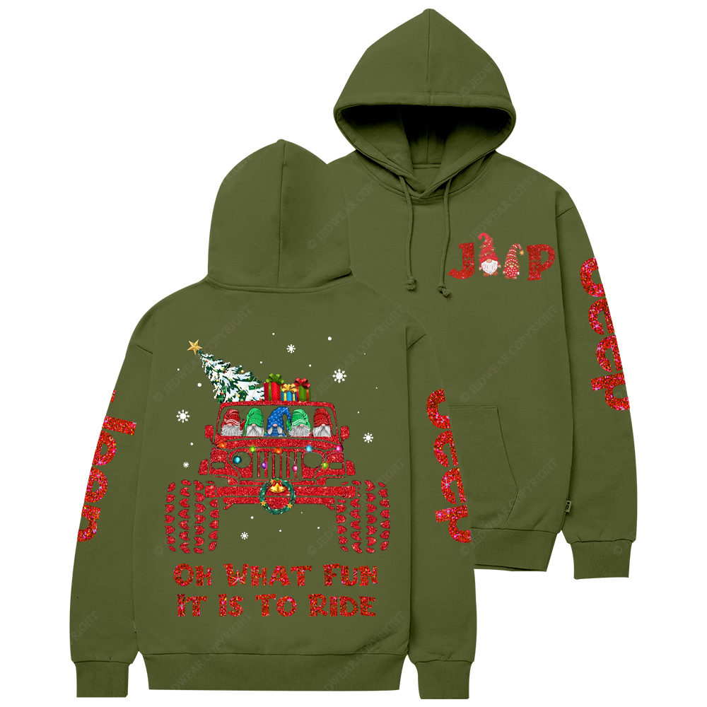 Hanging Xmas With Santa Gnomes Christmas Jp Casual Hoodie