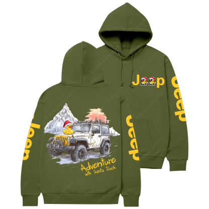 Adventure With Santa Duck Jp Casual Hoodie