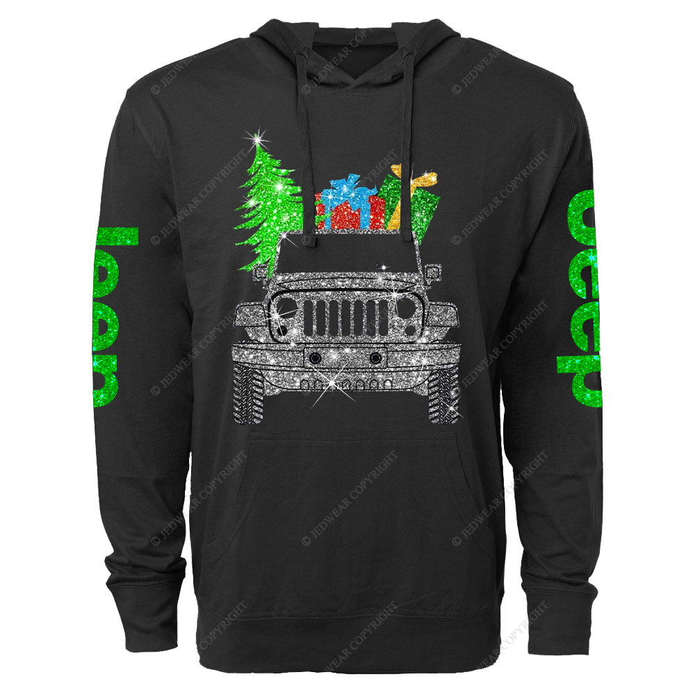 Merry Christmas Bling Jp Oversized Lightweight Hoodie   