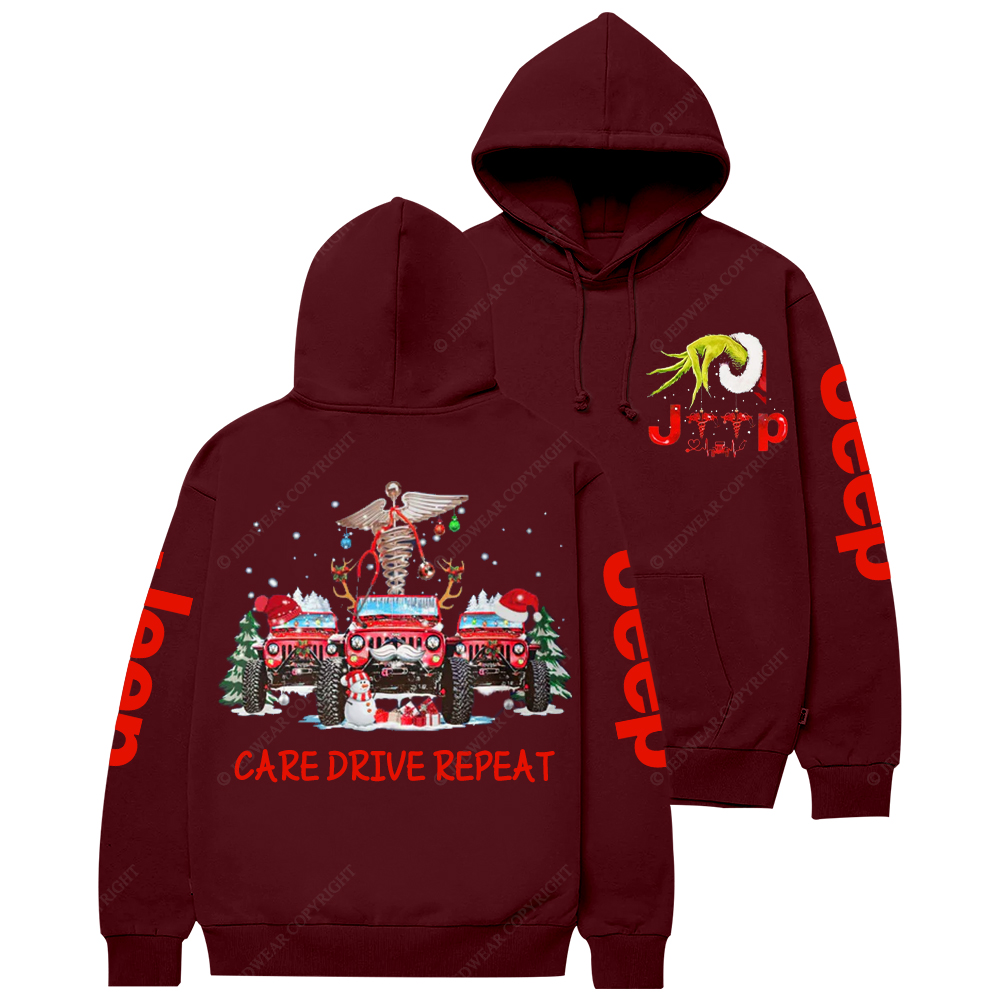 Nurse Care Drive Repeat Christmas Jp Casual Hoodie