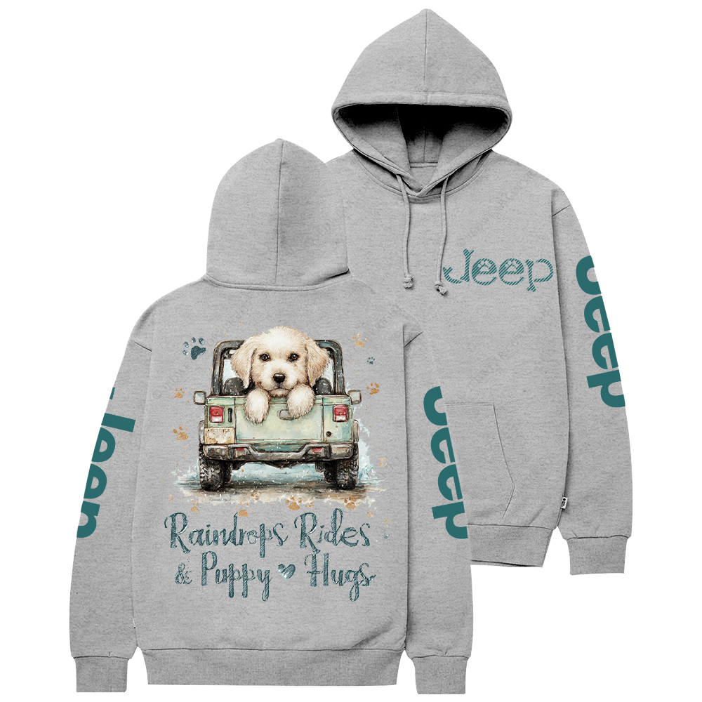 Raindrops Rides Puppy Hugs Jp Casual Hoodie