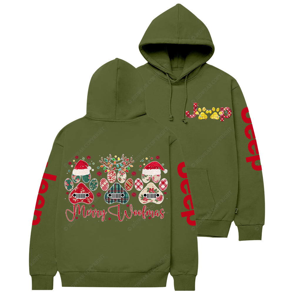 Retro Merry Woofmas Dog Paw Jp Casual Hoodie