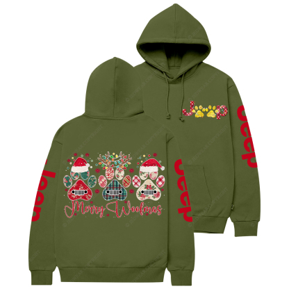 Retro Merry Woofmas Dog Paw Jp Casual Hoodie