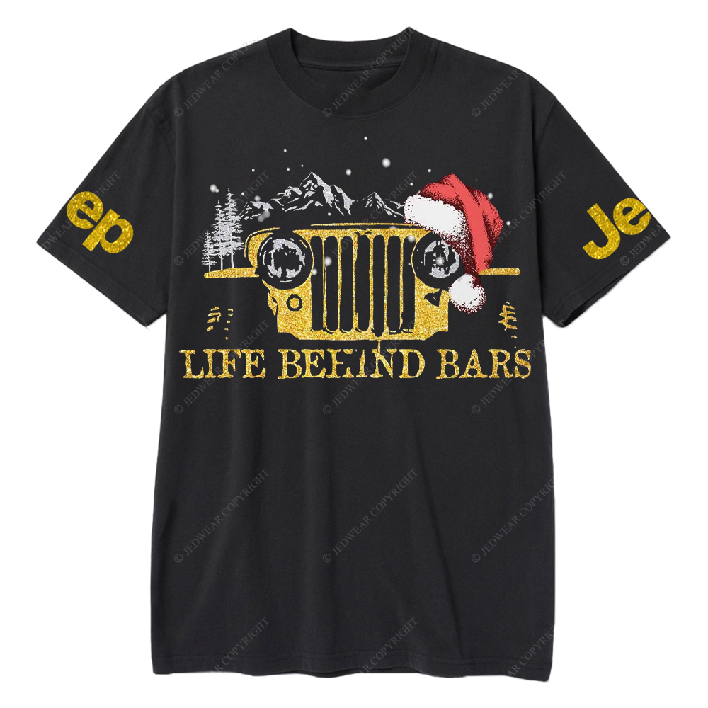 Life Beeind Bars Santa Hat Merry Christmas Jp T-Shirt