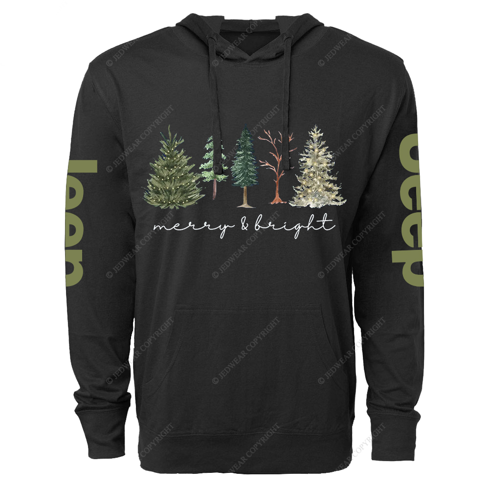 Merry and Bright Christmas Jp Oversized Lightweight Hoodie   