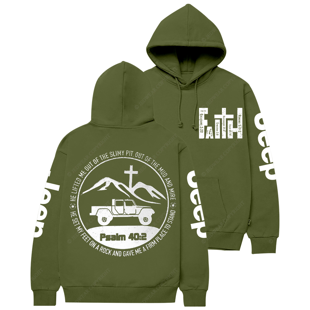 Religion The Lifted Me Out Of The Slimy Pit Psalm 40:2 Jp Casual Hoodie