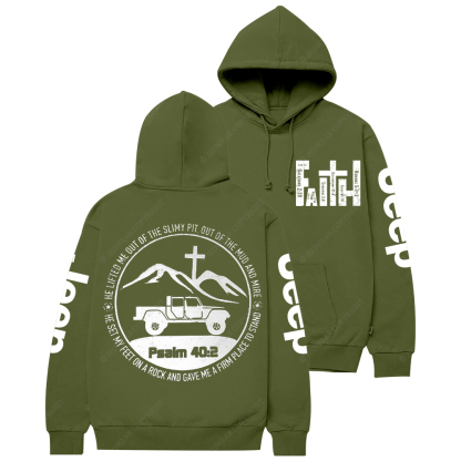 Religion The Lifted Me Out Of The Slimy Pit Psalm 40:2 Jp Casual Hoodie