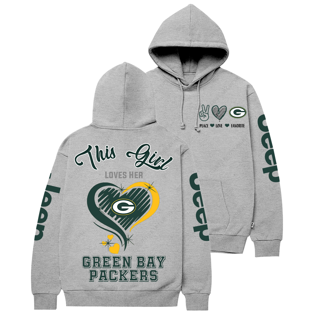 This Girl Loves Her Green Bay Packers Football  Jp Casual Hoodie