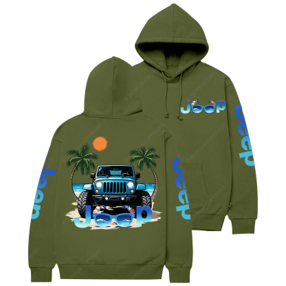 Beach Plam Tree Sea Sunglasses Jp Casual Hoodie