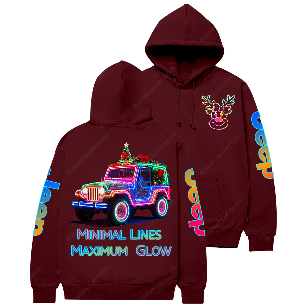 Minimal Lines Maximum Glow Neon Line Jp Casual Hoodie
