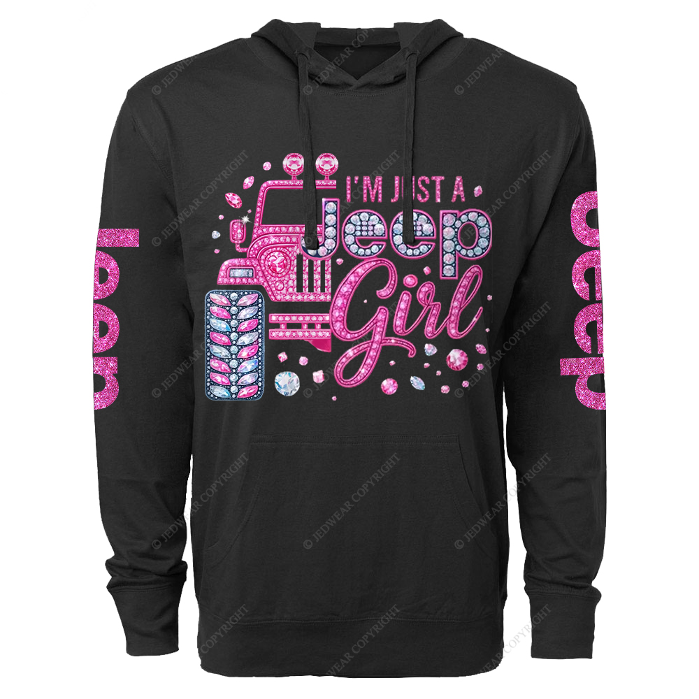 Rhinestone Pink Bling Car Jp Oversized Lightweight Hoodie   