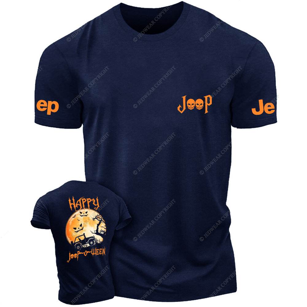 Halloween Four-Wheel Vehicle Driving At Night Pumpkin JP T-Shirt