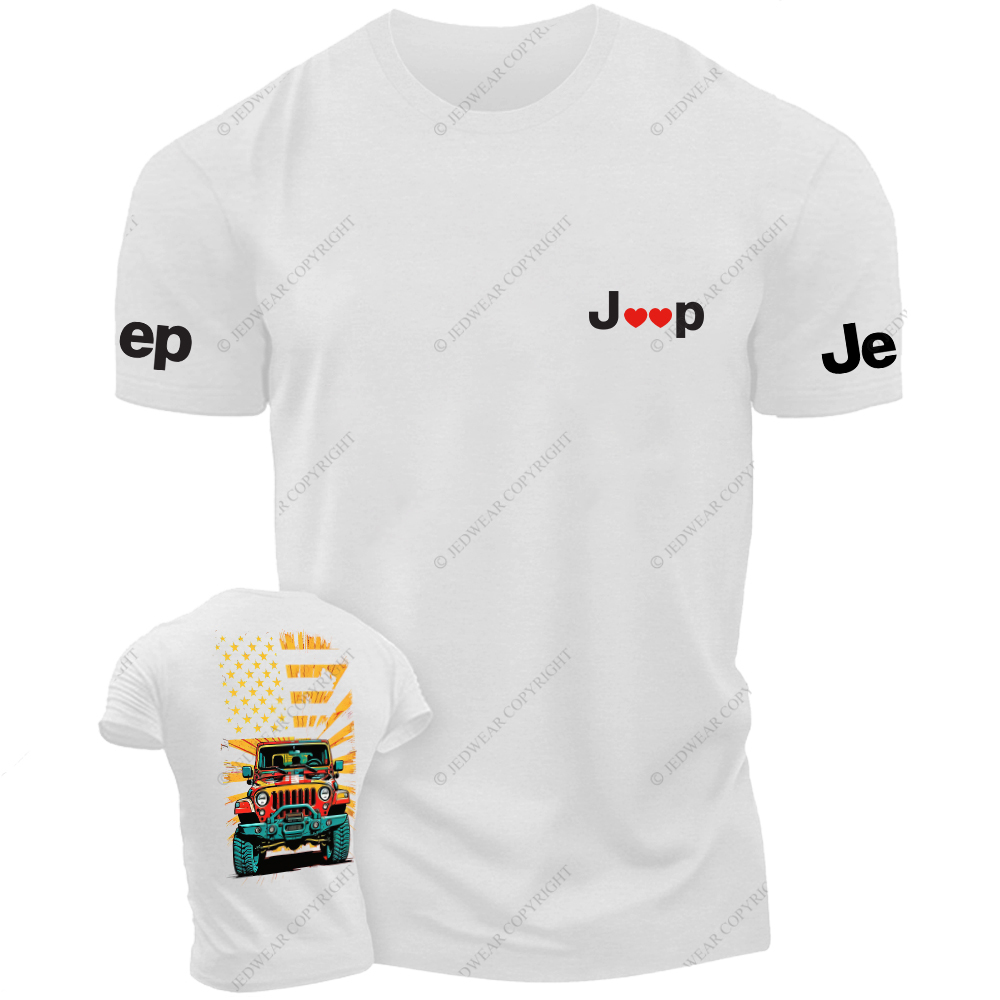 Four-Wheeler American Flag Love Front And Rear Design Jp T-Shirt