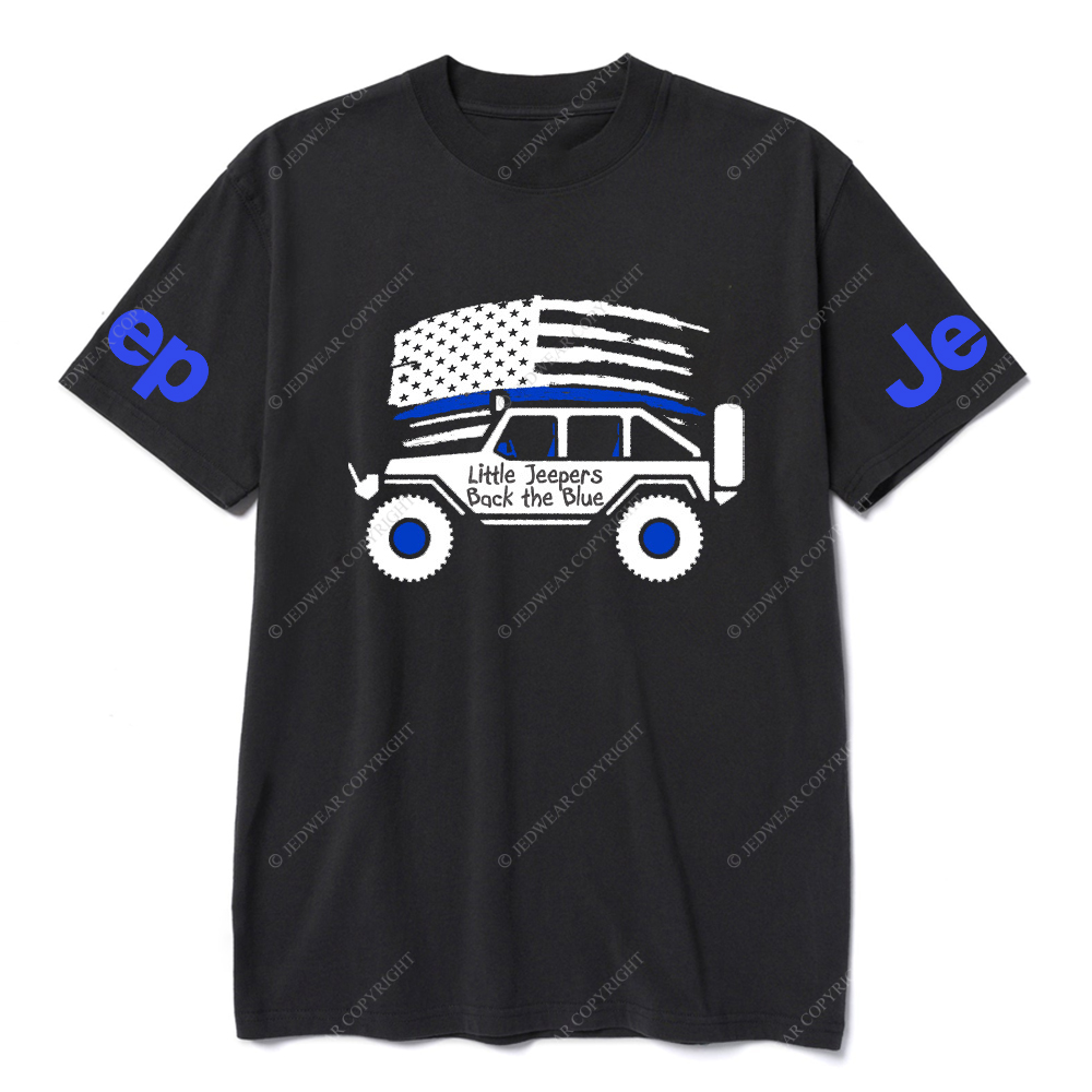 Little Jeepers Back The Blue Policeman American Flag Jp T-Shirt