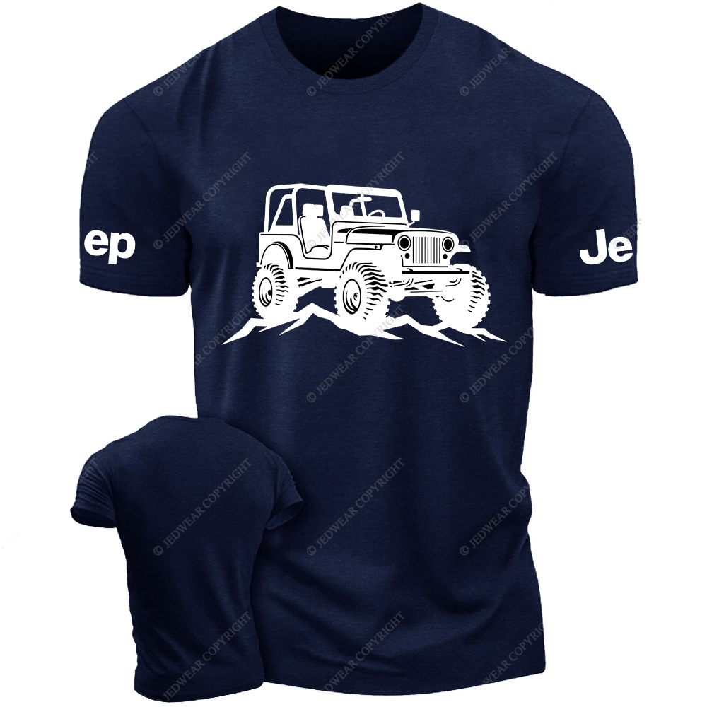 Jp CJ Off-Road Vehicle Driving On The Road  Silhouette Jp T-Shirt
