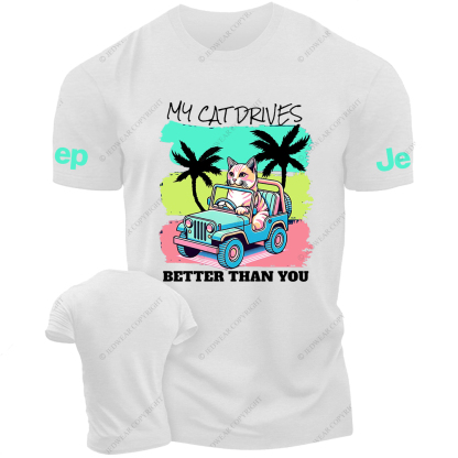 My Cat Drives Better Thank You Palm Tree Jp T-Shirt