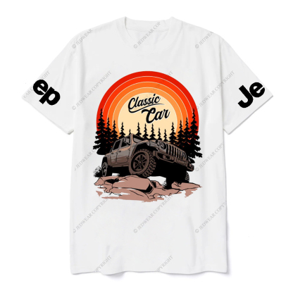 Classic Car And Tree Silhouette JP T-shirt