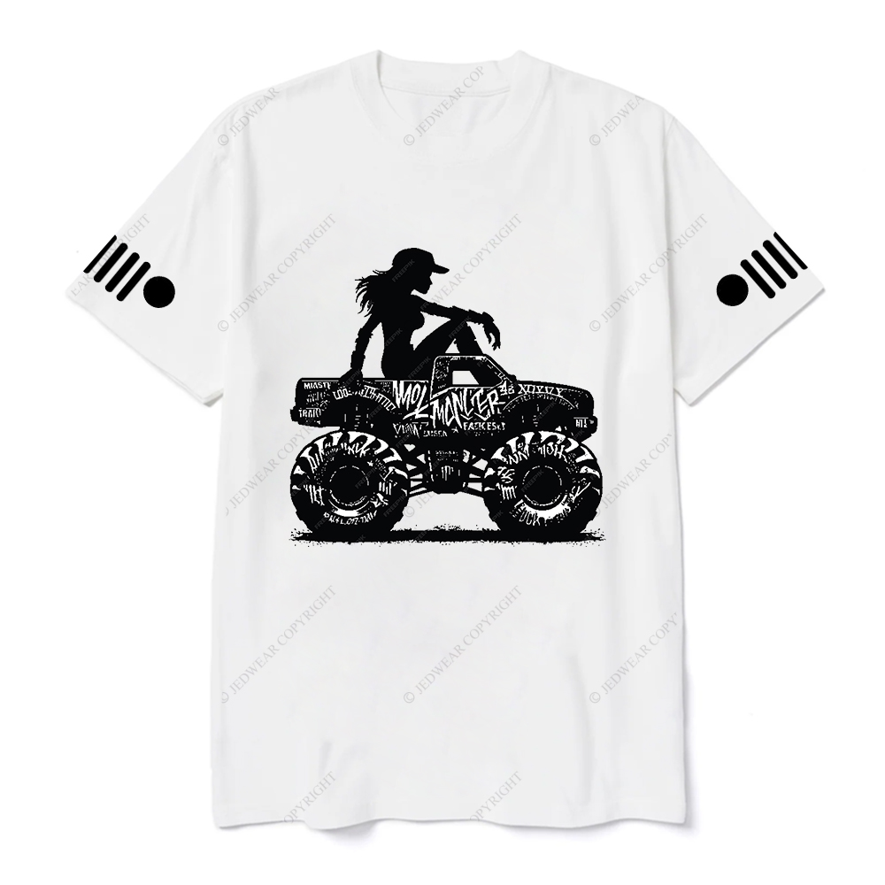 A Cool Girl Sitting On An Off-Road Vehicle Jp T-Shirt