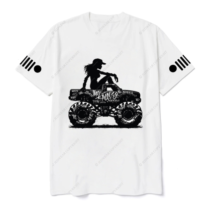 A Cool Girl Sitting On An Off-Road Vehicle Jp T-Shirt