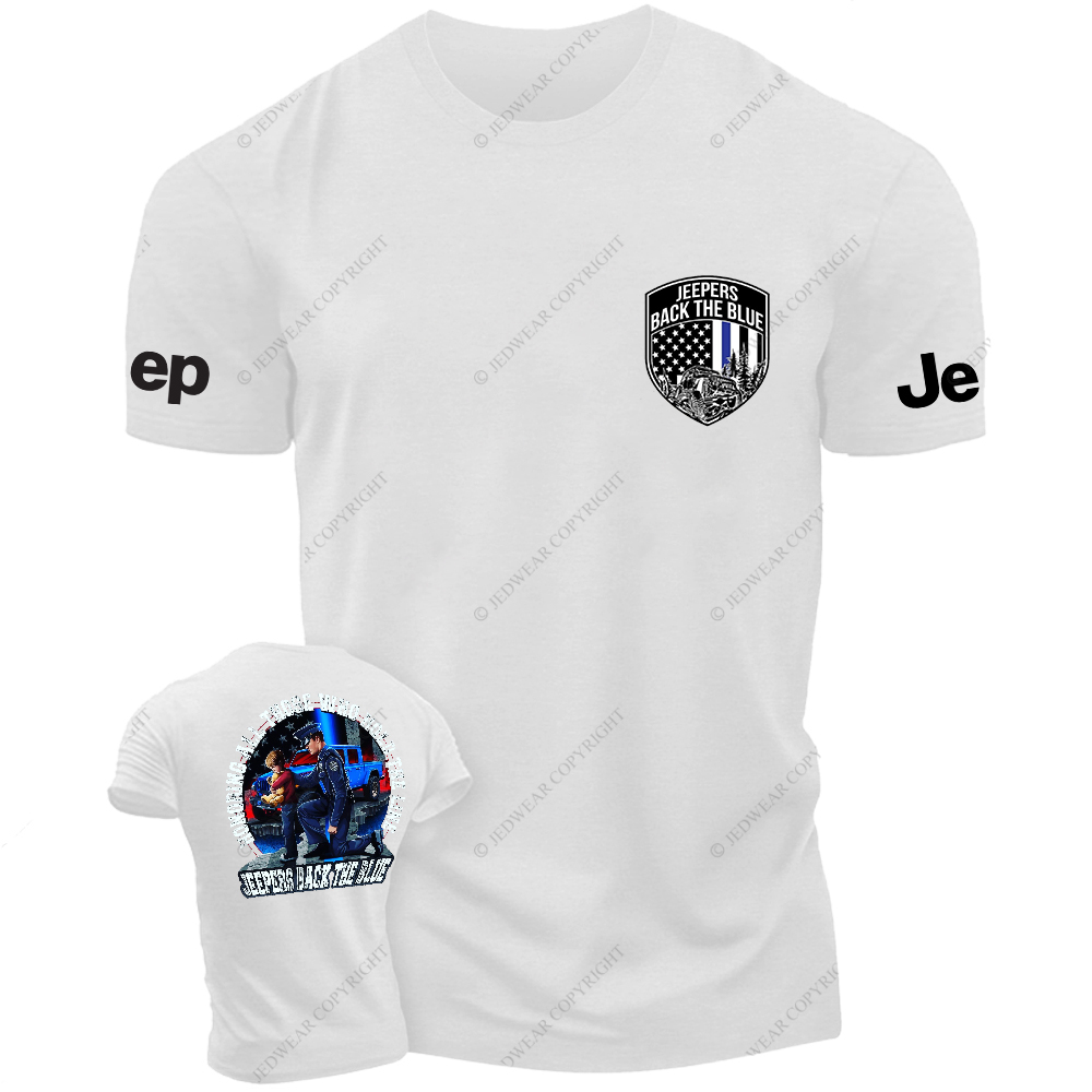 Policeman Honoring All Those Who Hold The Line Jeepers Back The Blue Jp T-Shirt