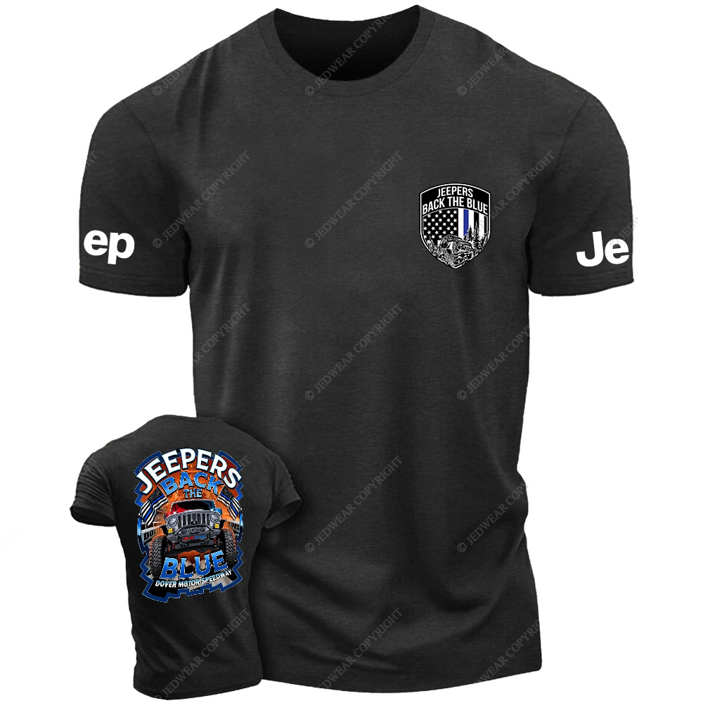 Policeman Jeepers Back The Blue  Dover Motor Speedway Jp T-Shirt