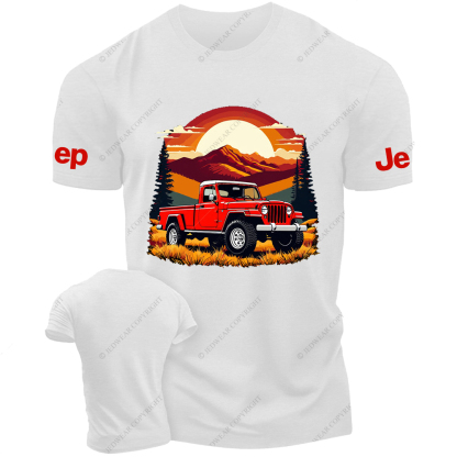 Jp Gladiator Off-Road Vehicle On The Grass At Sunset Mountain T-Shirt