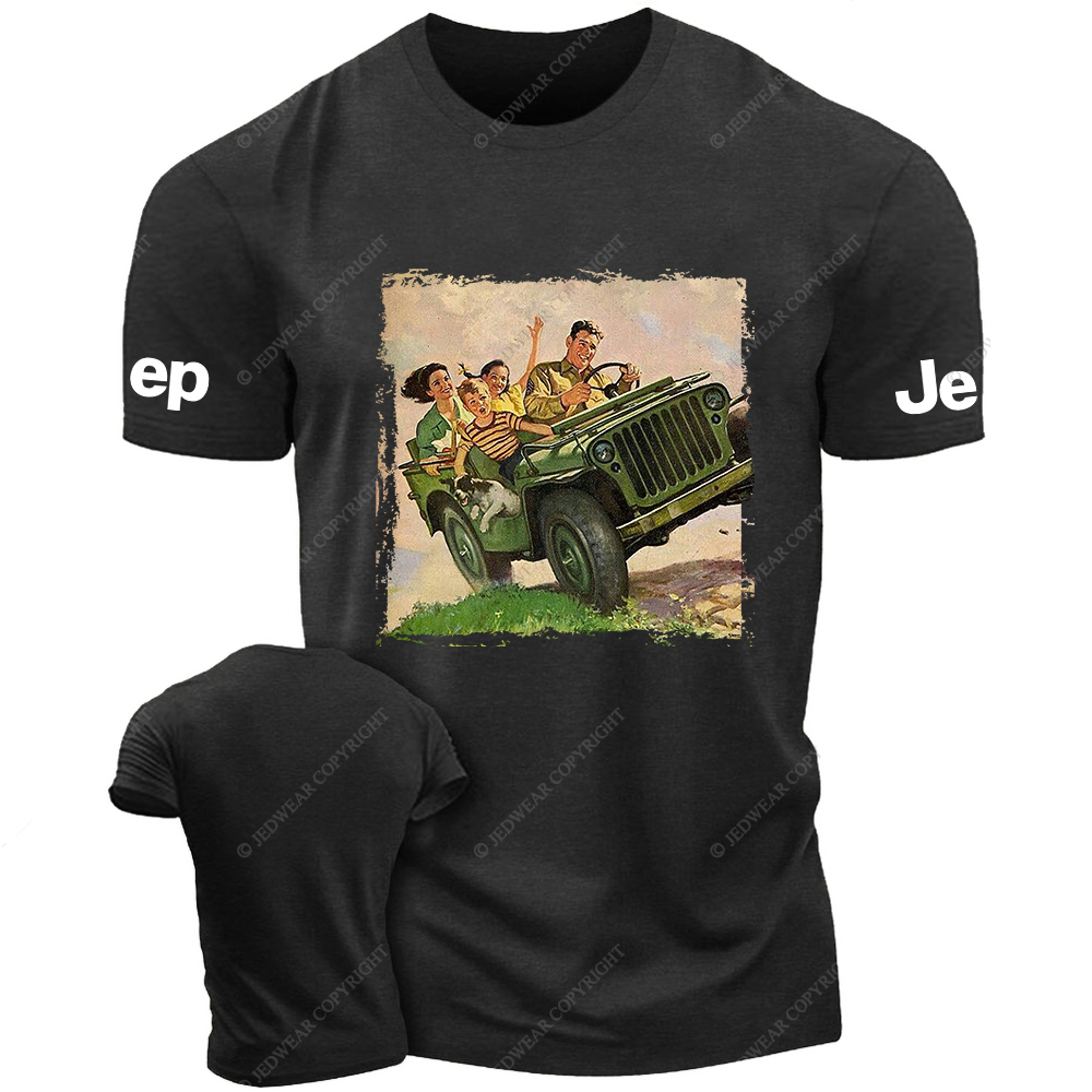 A Family Riding An Off-Road Vehicle Jp T-Shirt