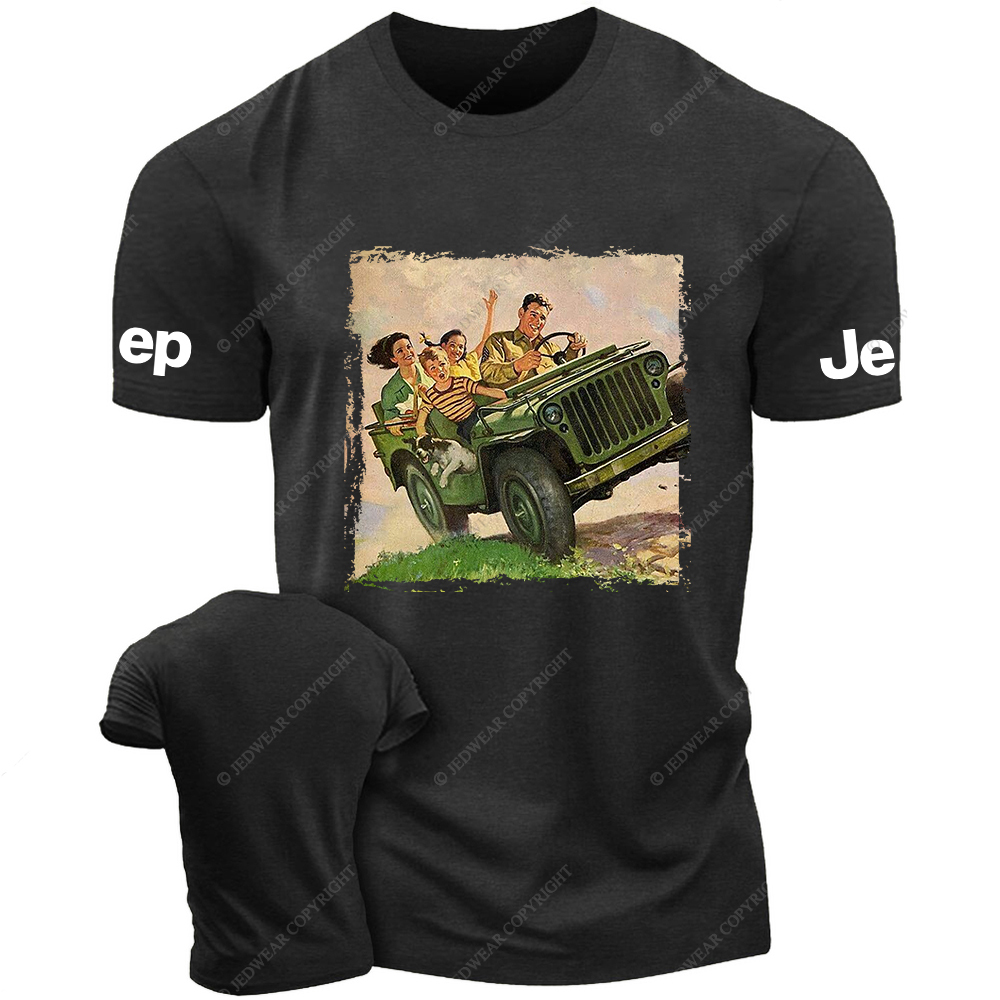 A Family Riding An Off-Road Vehicle Jp T-Shirt