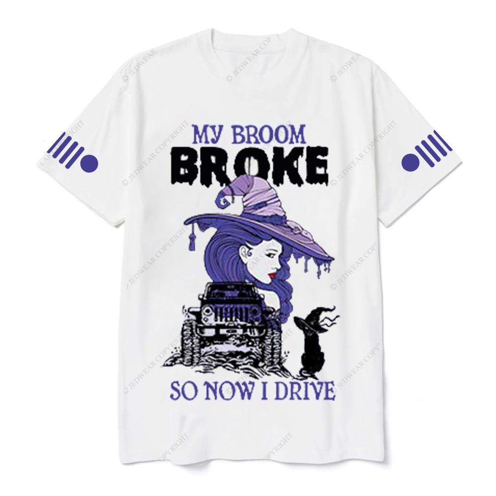 My Broom Broke So Now I Drive Skull  Jp T-Shirt