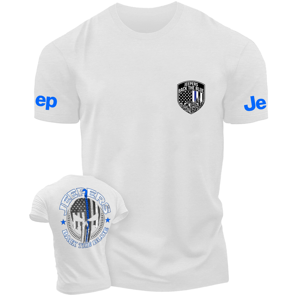 Policeman Jp Back The Blue Police Skull Police badge T-Shirt