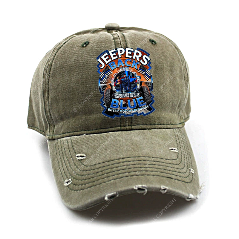 Police Honoring All Those Who Hold The Line Jeepers Back The Blue Jp Baseball Cap