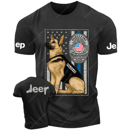 American Flag Police K9 Unit Police Dog Jp T-Shirt