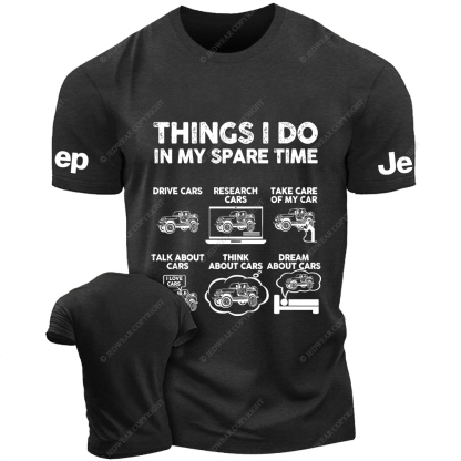 Jp Things I Do In My Spare Time Drive My Cars  Jp T-Shirt