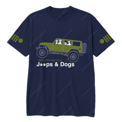Dog Driving A Car Easily Distracted By Dogs T-Shirt