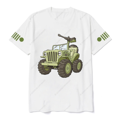 Cartoon Green Four-Wheeled Vehicle Jp T-Shirt