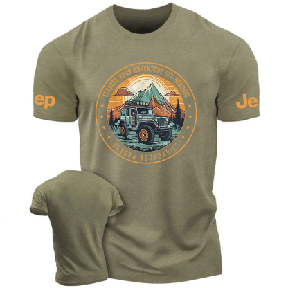 Cartoon Funny Elevate Your Adventure Off-Road Beyond Boundaries Jp T-Shirt