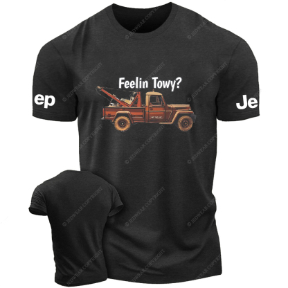 Feelin Towy Willys Wrecker Tow Truck Vintage Jp T-Shirt