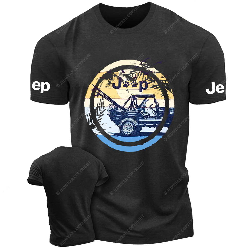 Dog In The Car Vintage Style Jp T-Shirt